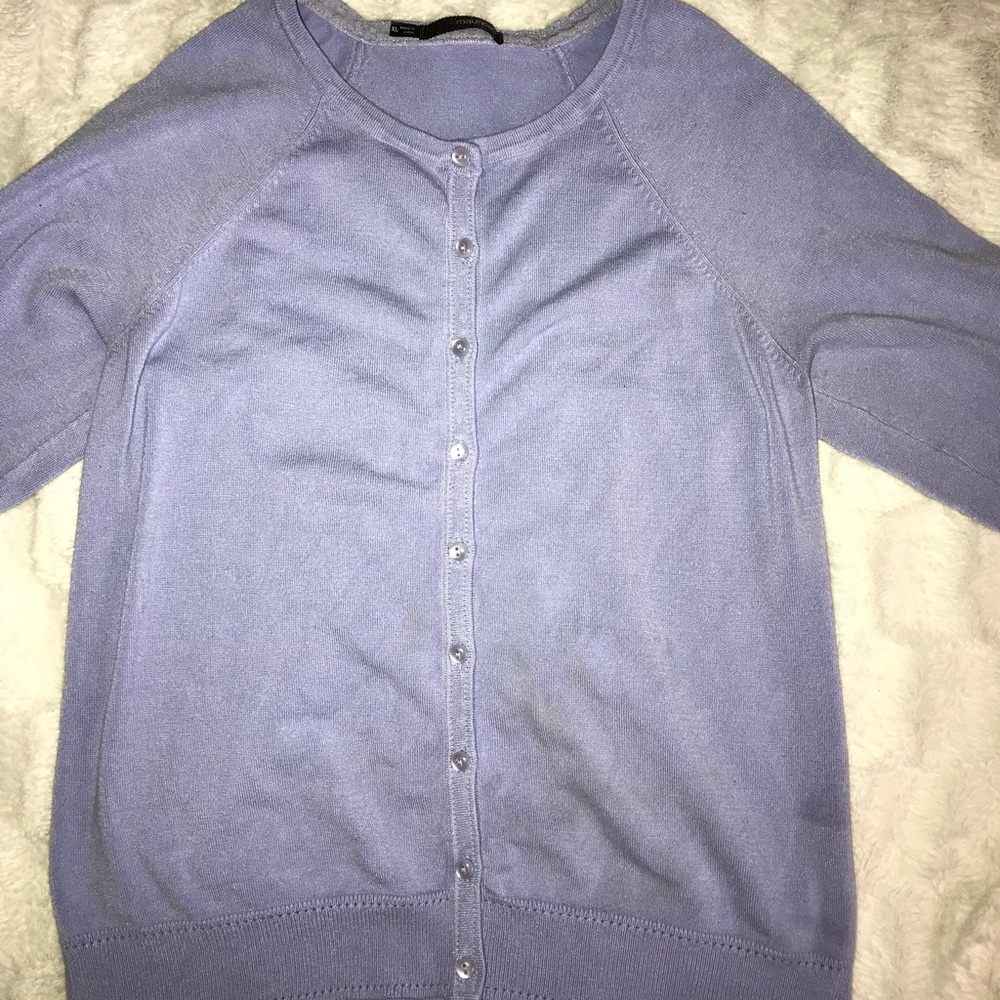 purple button up cardigan